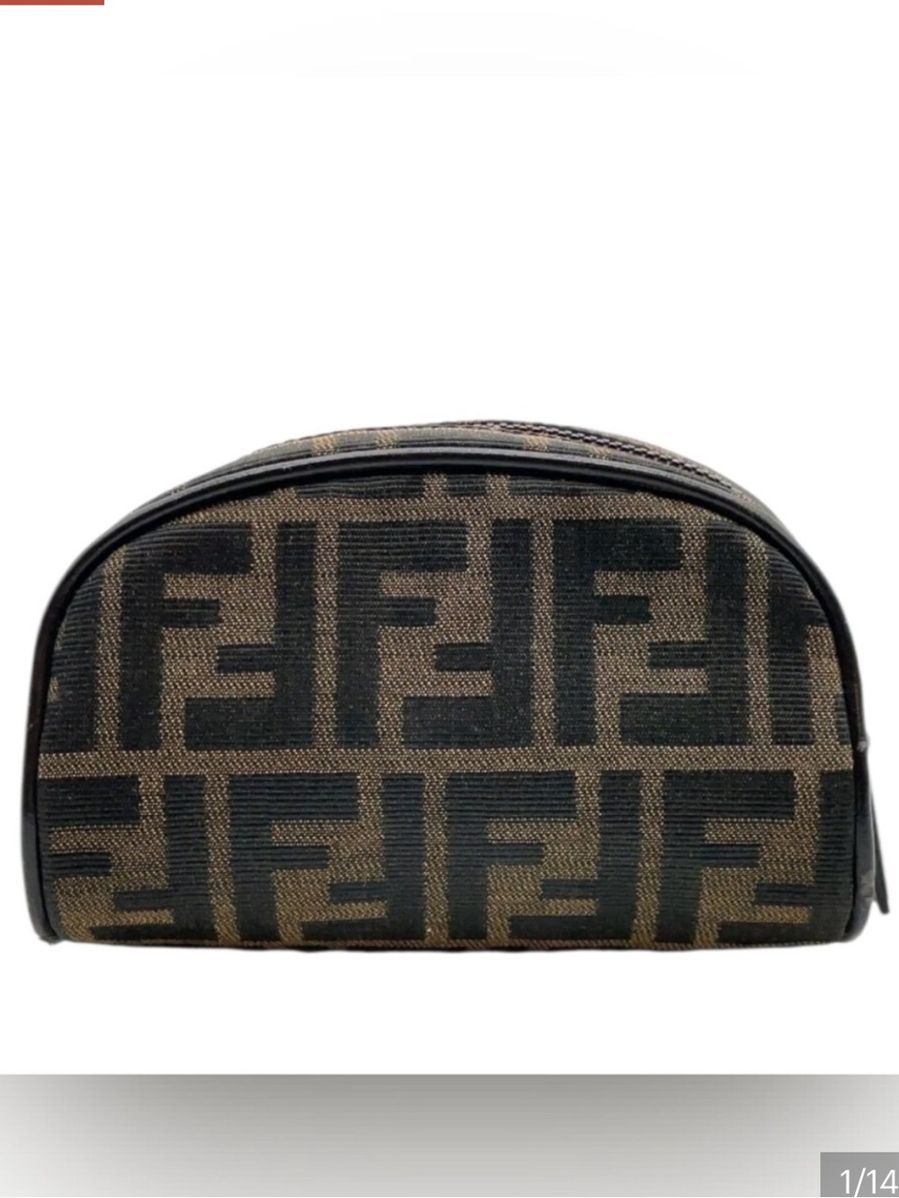 Fendi Brown and Black FF Monogram Toiletry Pouch